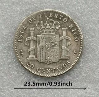Réplica moneda 20 centavos Puerto Rico