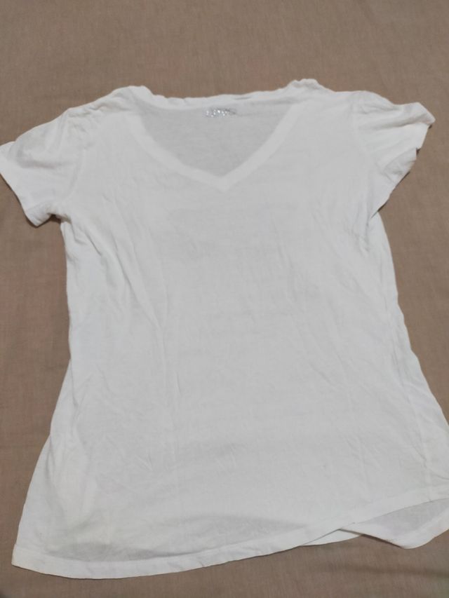 Top LUUJO bianco, maniche corte