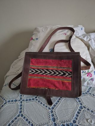 Bolso bandolera cuero vintage