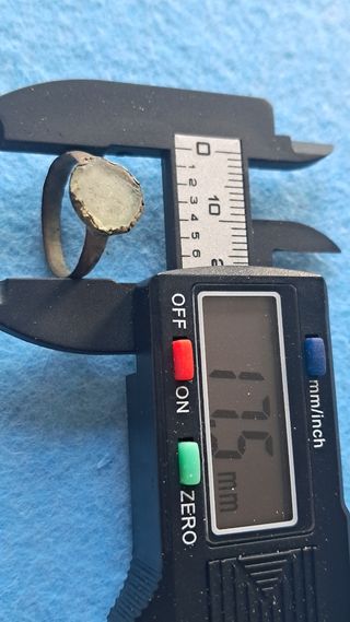 Anillo antiguo piedra cristal pasta vitrea