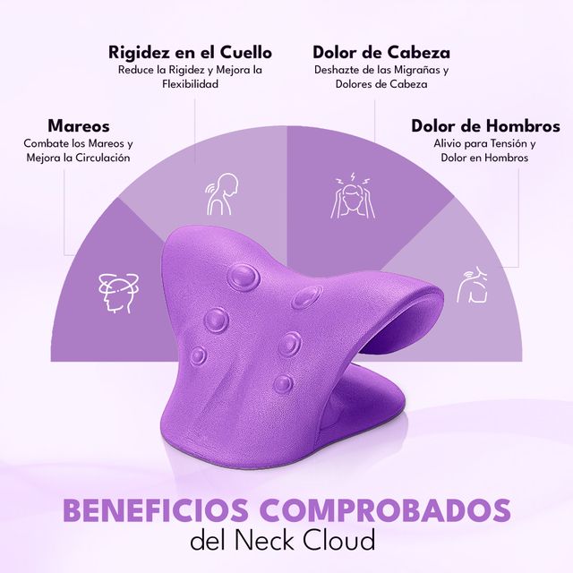 Cuscino cervicale viola - Dolore al collo. Rilievo