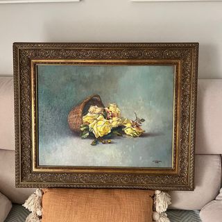 Cuadro óleo sobre lienzo, rosas