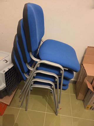 4 sillas de oficina azul