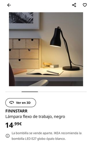 Flexo IKEA FINNSTARR negro, multiposición