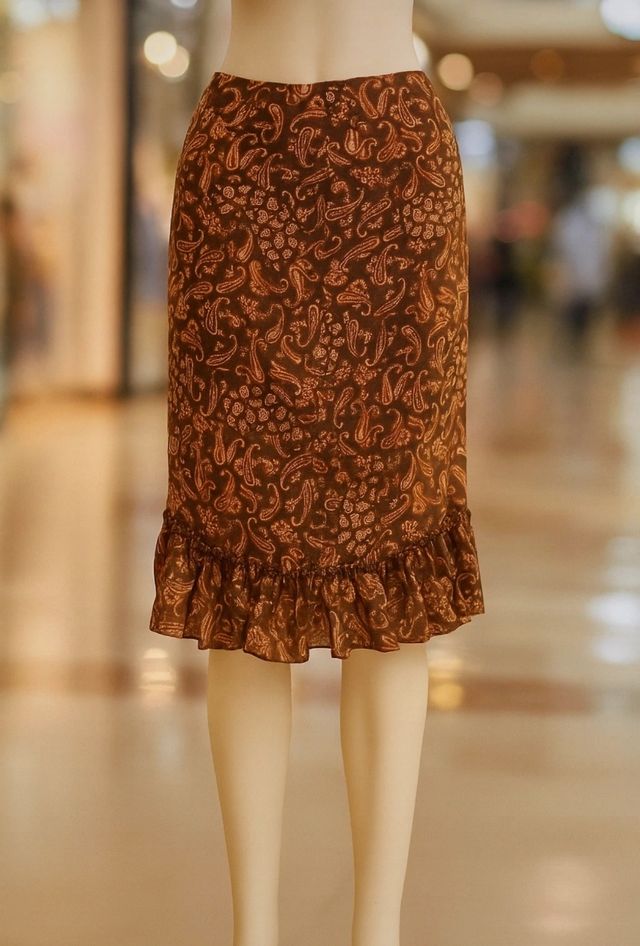 Falda marrón estampada