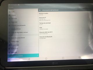 Tablet LG 10.1" tiene un golpe se vende para pieza