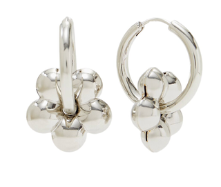 Pendientes Nuevos H&M Plateados Aros Flores