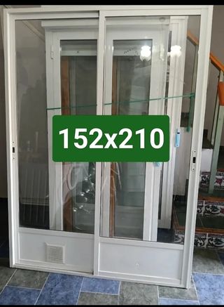 Ventana balconera aluminio 152x210