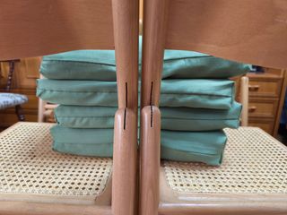 4 Sillas mimbre plegables madera vintage