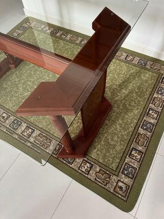 Mesa cristal madera - Moderna
