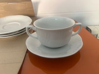 6 tazas y platos desayuno | Porcelana