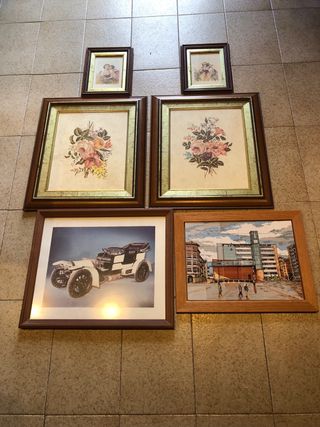 5 dipinti vintage - Fiori e classici