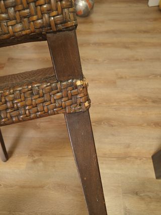 4 Sillas Comedor mimbre marrón