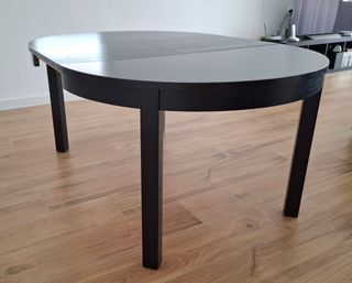 Mesa redonda Ikea extensible negra