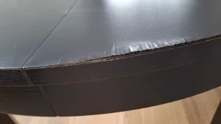 Mesa redonda Ikea extensible negra