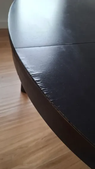 Mesa redonda Ikea extensible negra