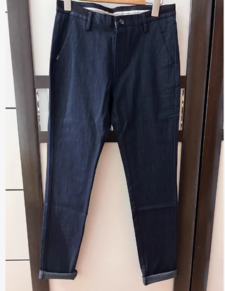 Pantalón Hombre Azul Marino Rayas