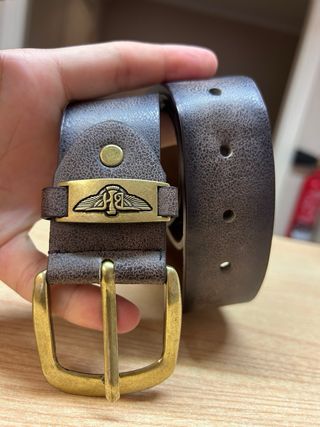 Cinturón piel sintética marrón - 105cm