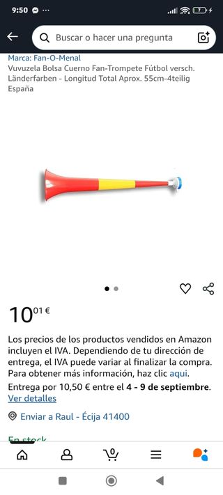 Vuvuzela Fan-O-Menal 55cm
3 unidades 10€