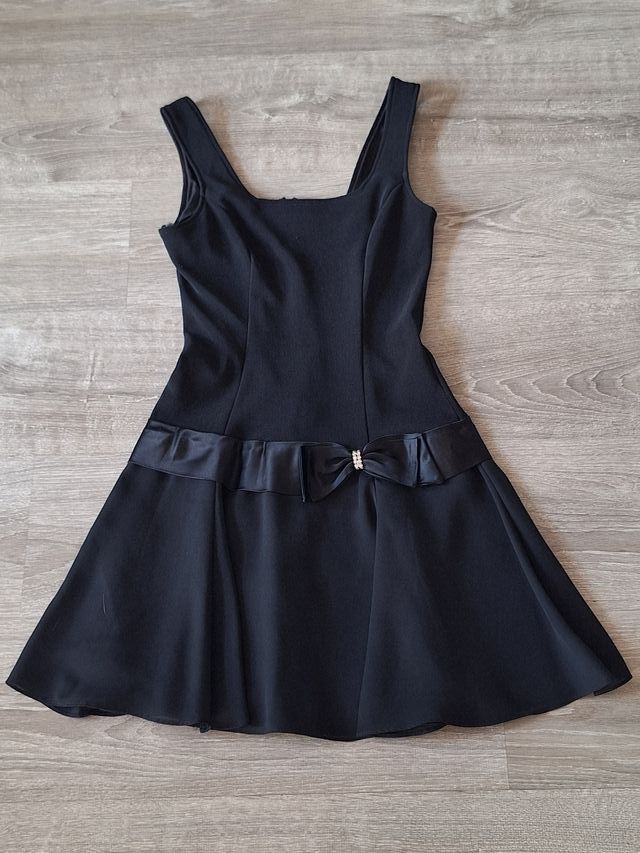 Vestido negro juvenil de fiesta – Talla 32 / XXS