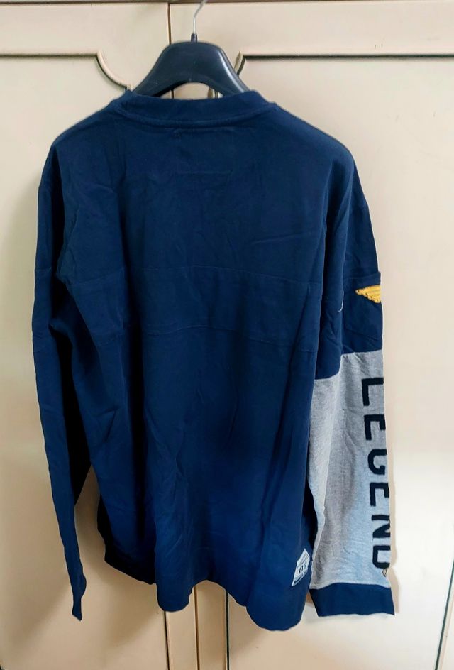 Maglietta Maniche Lunghe Cafe Racer Uomo XXL Blu