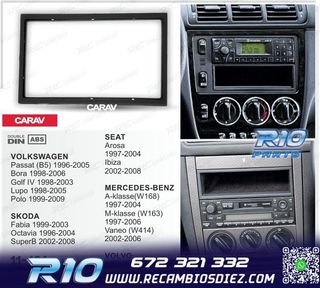 MARCO NEGRO RADIO 2-DIN PARA MERCEDES VOLKSWAGEN VW SKODA SE