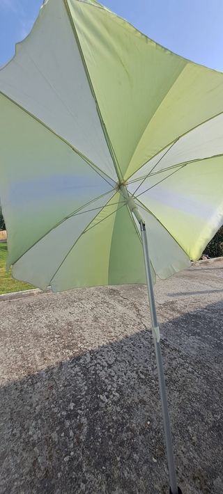 Sombrilla playa - Verde y Blanca