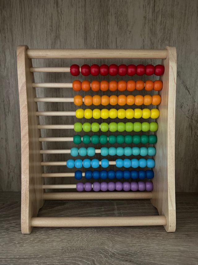 Abaco madera arcoiris infantil