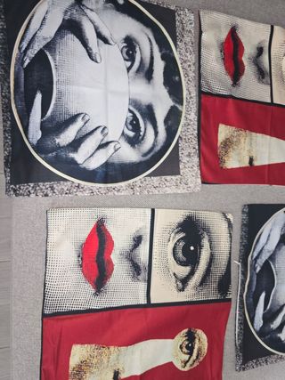 4 Cuscini in stile Fornasetti - vellutati