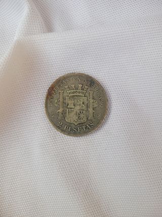 Moneda 2 pesetas España 1870