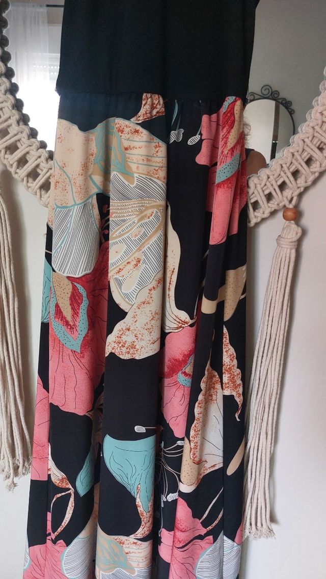 Vestido largo estampado - Talla S