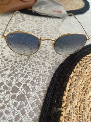 Ray-Ban Occhiali Sole Oro Blu uomo 