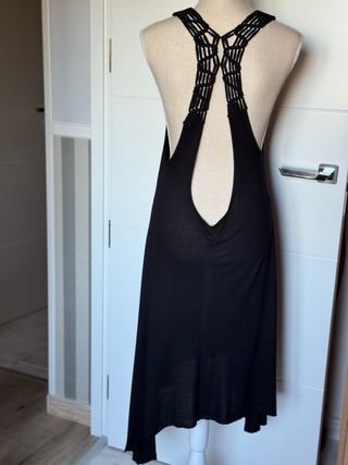 Vestido Desigual negro y multicolor