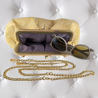 Bolso Sofia Dorado Elegante Retro Cierre Kiss-Lock