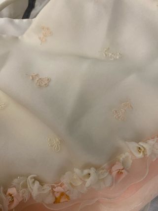 Vestido comunión niña beig/rosa L