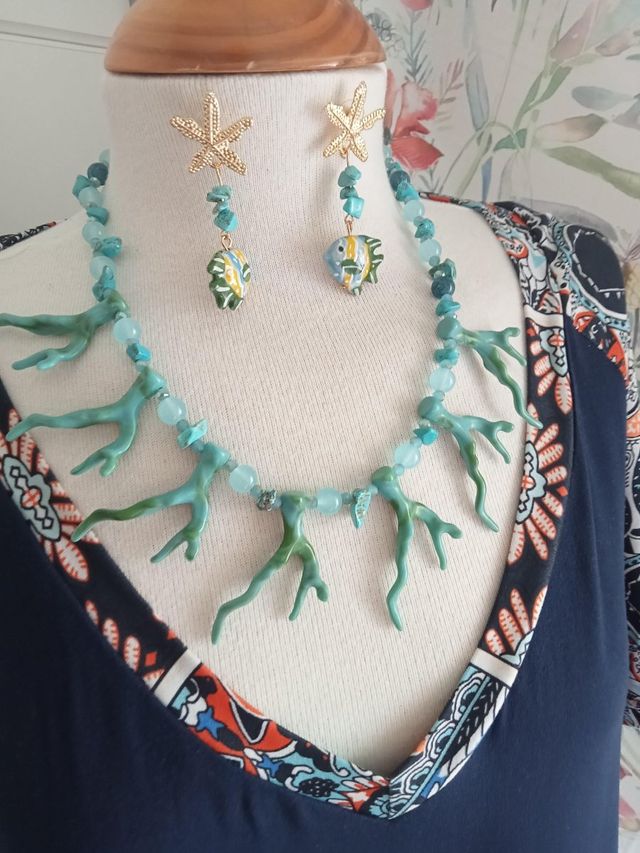 Collar y pendientes turquesa | Joyas boho