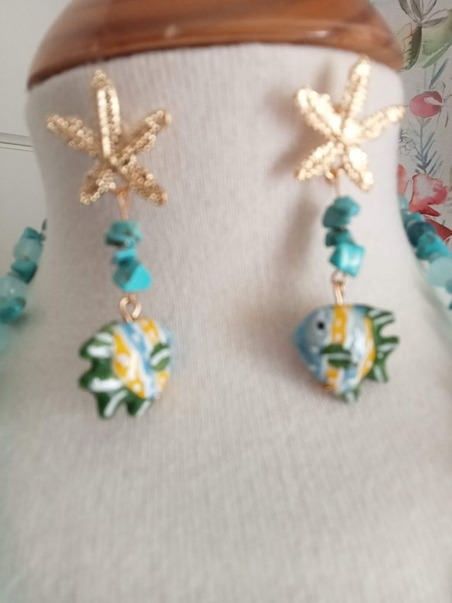 Collar y pendientes turquesa | Joyas boho