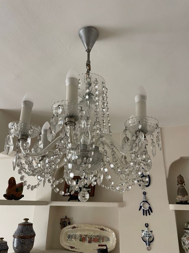 Lámpara Cristal Bohemia 6 luces