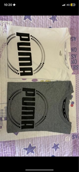 2 Camisetas Puma - Blanco y Gris