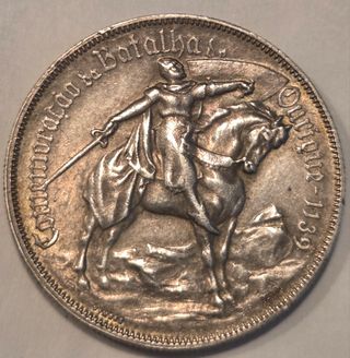 Moneda Portugal 10 Escudos 1928 plata