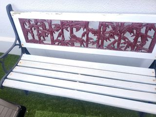 3 Bancos jardín  forja y madera para restaurar
