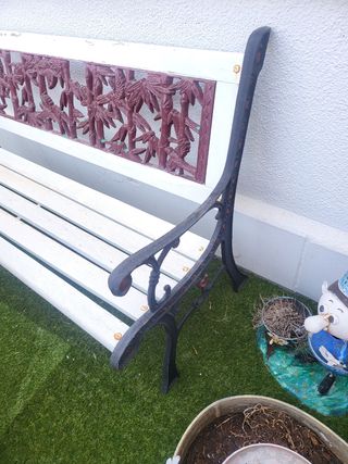 3 Bancos jardín  forja y madera para restaurar
