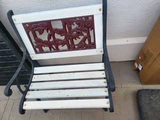 3 Bancos jardín  forja y madera para restaurar
