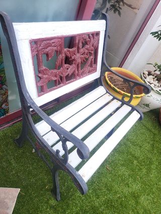 3 Bancos jardín  forja y madera para restaurar
