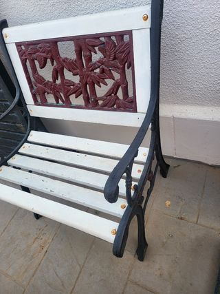 3 Bancos jardín  forja y madera para restaurar

