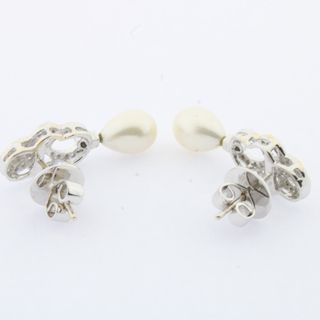 Pendientes oro blanco brillantes perla