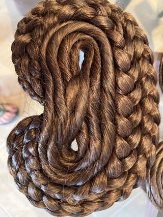 Moños falleros pelo natural - castaño claro 