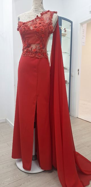 Vestido largo rosa fiesta