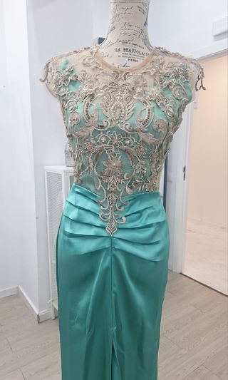 Vestido largo rosa fiesta