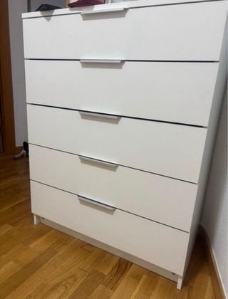 Cómoda 5 cajones blanca - Mueble almacenaje
